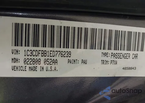 2014 Dodge Dart Sxt из США, поврежденный, VIN 1C3CDFBB1ED776239